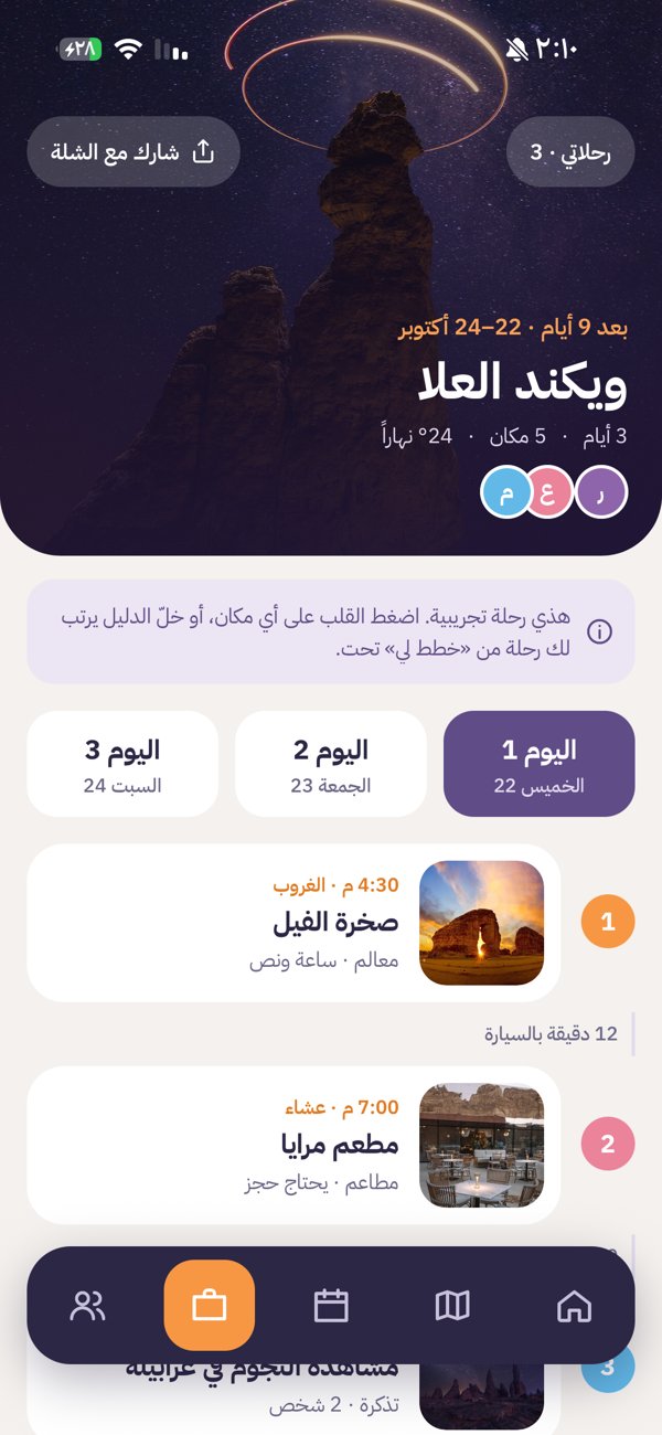 خطة الرحلة